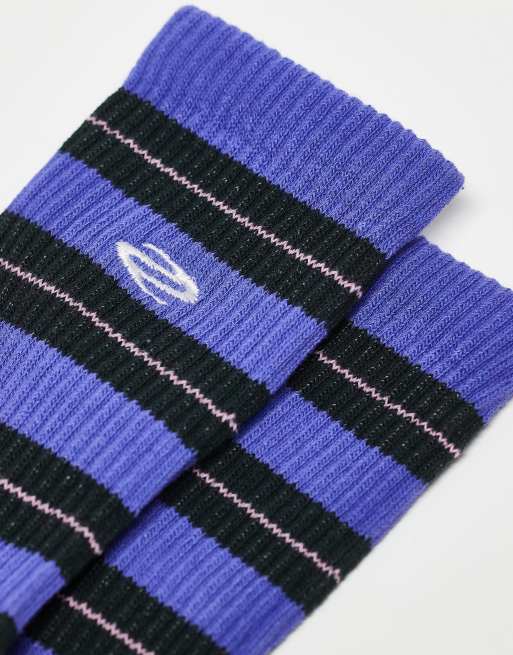 Weekday sports socks in purple stripe, 2 of 3