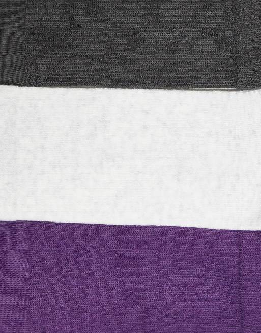 Weekday – Sportsocken in Lila und Grau, 3er-Pack, 2 von 3
