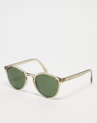 Weekday Spy round sunglasses in beige - ASOS Price Checker