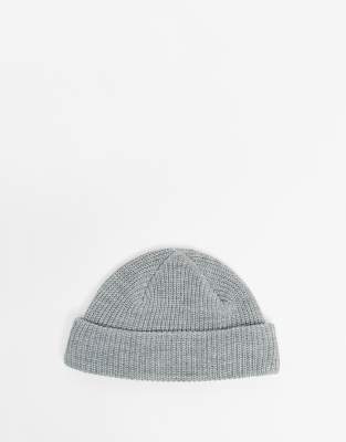 Weekday Stan beanie hat in grey melange