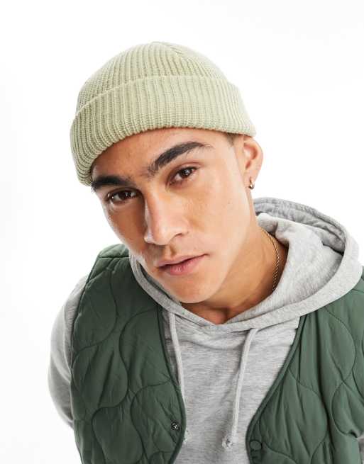 Weekday – Stan – Beżowa czapka beanie o ściegu patentowym – tylko w ASOS