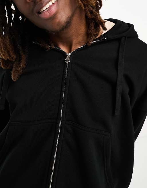 Man Boxy Fit Zip Through Hoodie