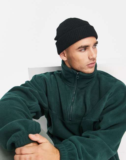 Weekday – Stan – Czarna czapka beanie z dzianiny o splocie angielskim – tylko w ASOS