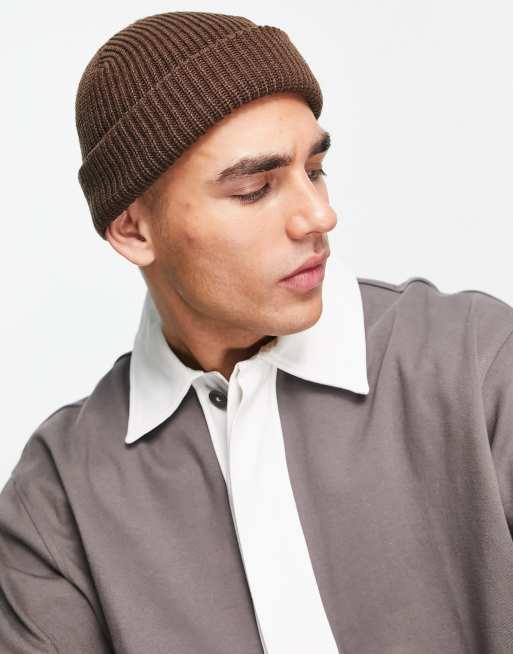 Weekday stan fisherman beanie in brown exclusive at ASOS | ASOS