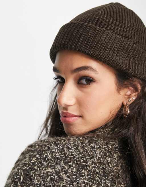 Weekday Stan fisherman beanie in chocolate