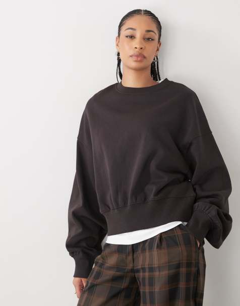 Weekday standard fit sweatshirt in dark brown