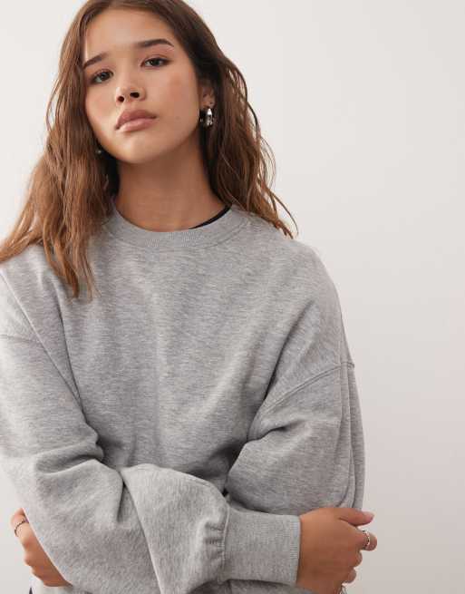 Weekday standard fit sweatshirt in grey melange, 2 of 4