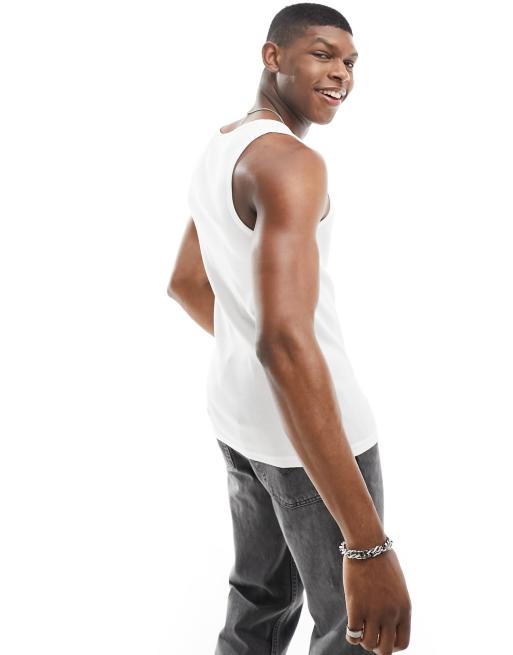 Weekday standard fit vest tank top in white ASOS