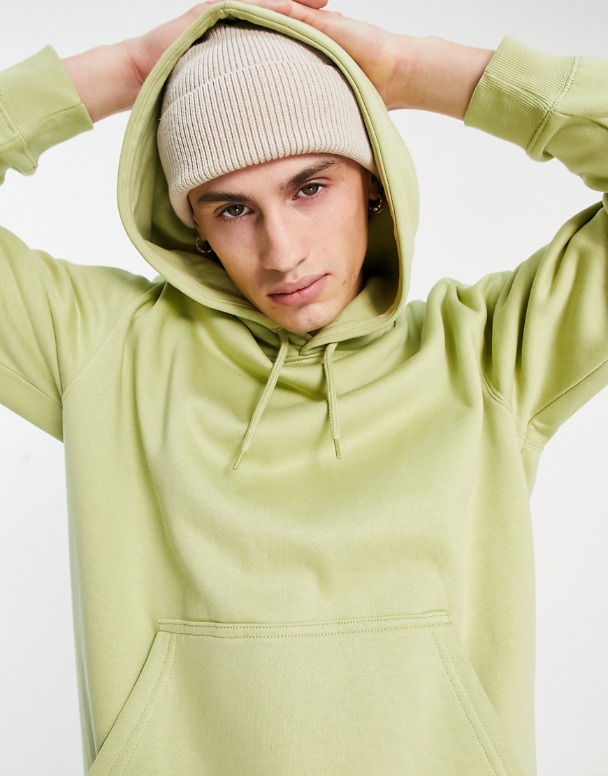 Weekday standard hoodie in avocado green