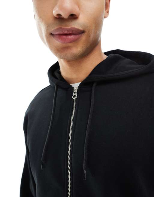 Weekday Standard Zip Hoodie in black