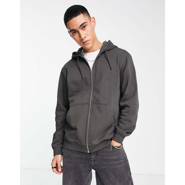 Weekday STANDARD ZIP HOODIE - Zip-up sweatshirt - black 