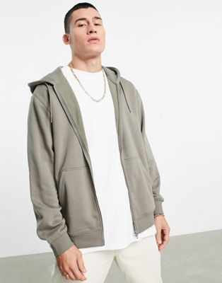 Weekday standard zip hoodie in grey