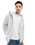 [Weekday] Weekday standard zip hoodie in grey S GREY