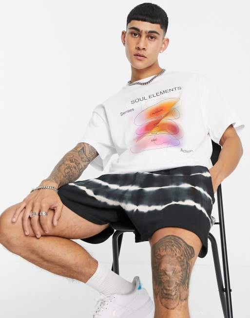 Weekday - Stefy - Oversized T-shirt met 'Elements' print in gebroken wit