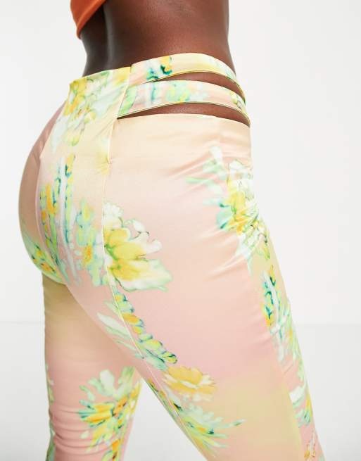 Rumer | Yellow Floral High-Waisted Pants