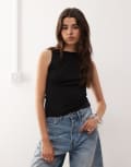 [Weekday] Weekday strappy boat neck top in black XS Black
