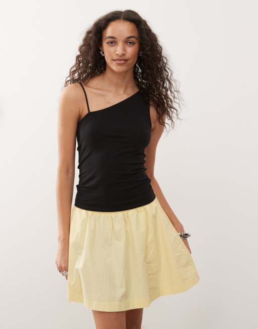 Weekday strappy one shoulder top in black, 4 of 4