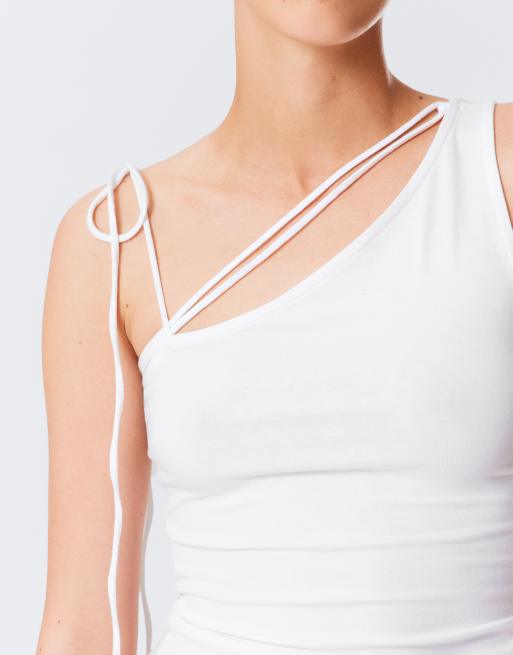 Weekday strappy one shoulder top in off white ASOS - Main Image