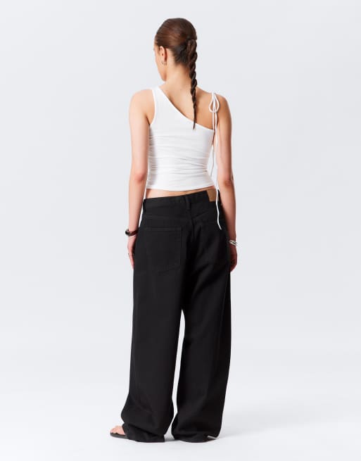 Weekday strappy one shoulder top in off white ASOS