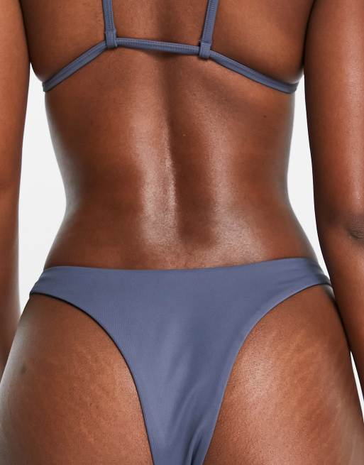 Weekday String de bikini br silien Bleu gris fonc ASOS