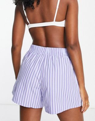 Weekday striped co-ord shorts in blue and white