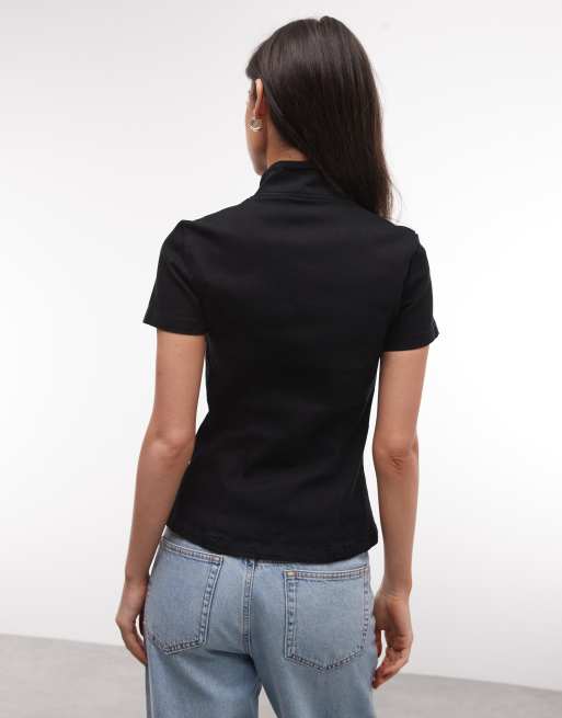 Weekday structured button up top in black, 4 of 4