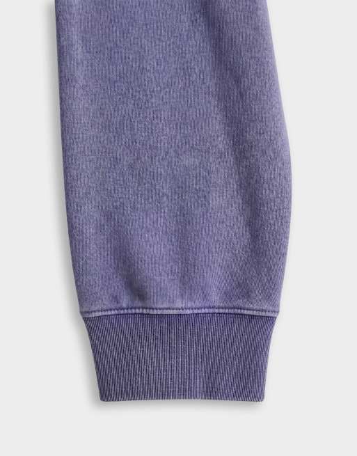 Weekday - sudadera con capucha de conjunto, corte boxy y cremallera en azul lavado, 9 de 9