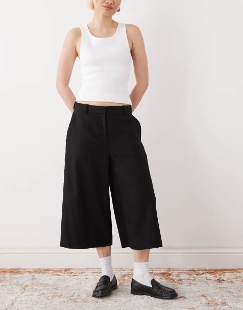 Weekday suiting capri trousers in black