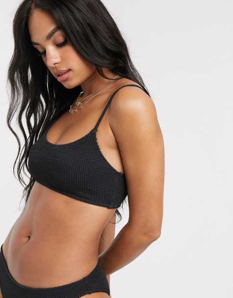Weekday sun structured bikini top in black