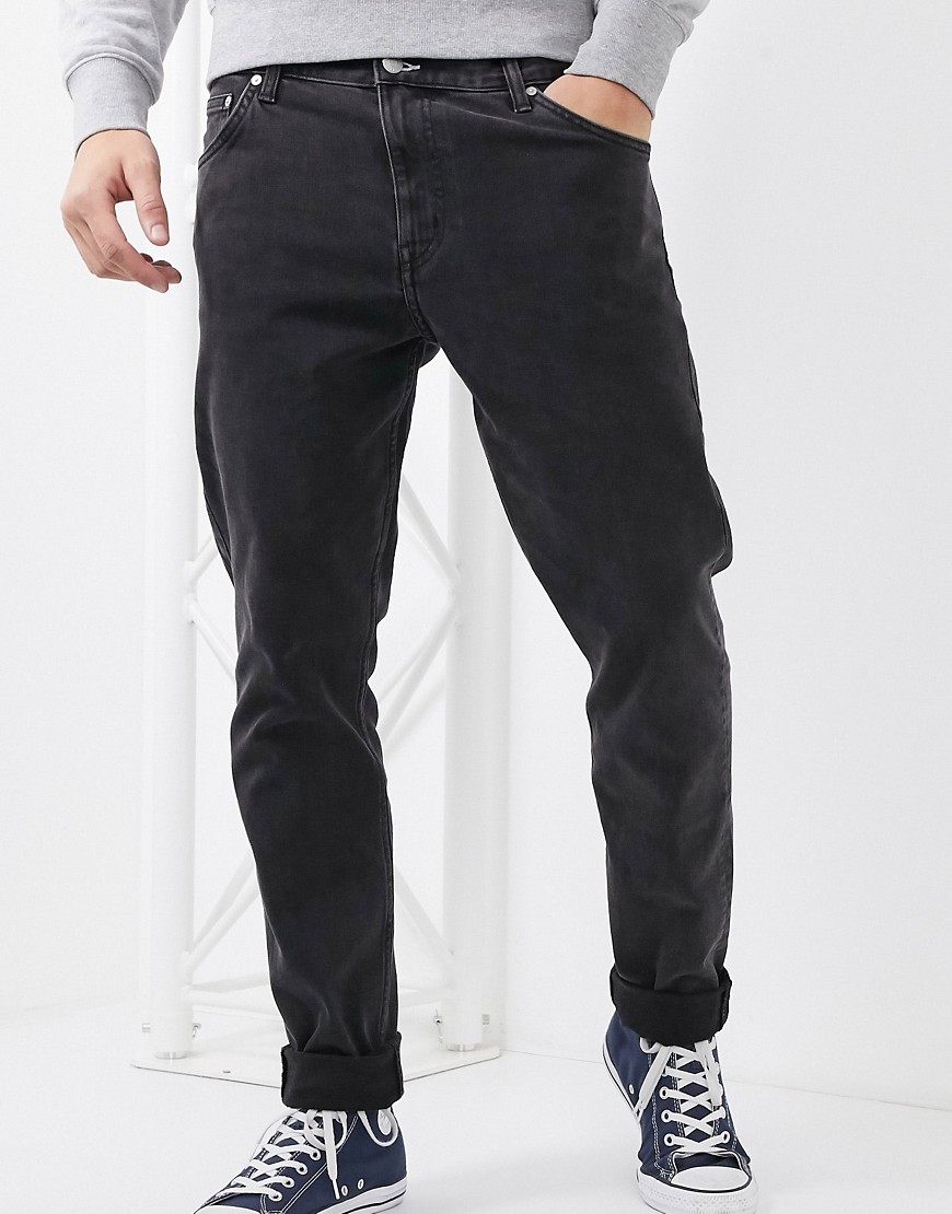 Weekday - Sunday - Ruimvallende comfortabele jeans met smaltoelopende pijpen in zwart