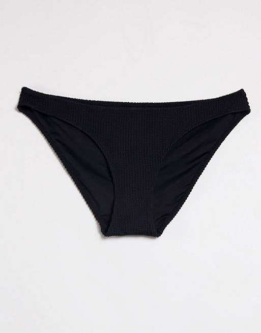 Weekday Sunny textured bikini briefs in black