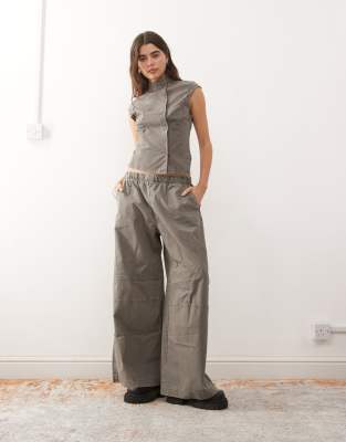 Weekday Super Baggy Balloon Fit Pants In Gray