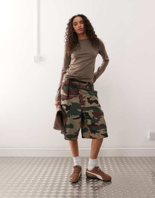 Weekday super soft long sleeve top in mole