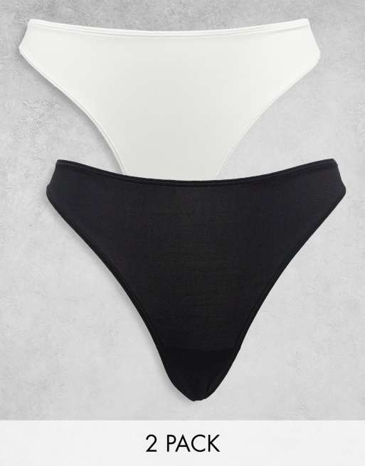 Weekday – Svarta och vita stringtrosor, 2-pack
