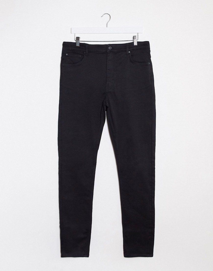 Weekday – Svarta skinny jeans i satin med hög midja