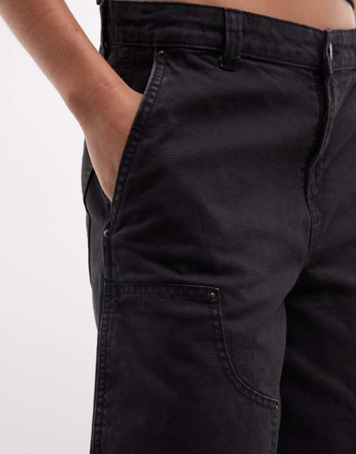 Weekday – Svarta snickarshorts med tvättad finish, 3 av 5