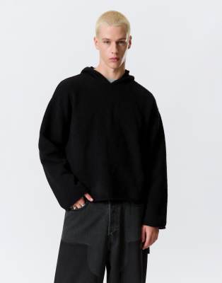 Weekday - Sweat à capuche ample en laine mélangée - Noir