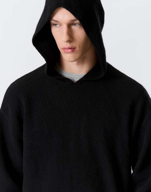 Weekday - Sweat à capuche ample en laine mélangée - Noir, 3 de 4