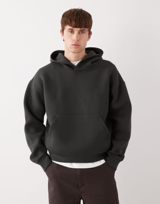 Weekday - Sweat à capuche effet néoprène - Vert foncé
