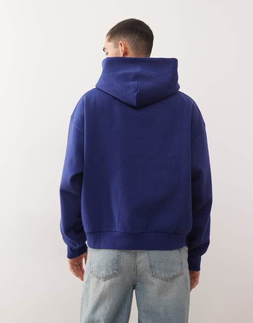 Weekday - Sweat à capuche oversize coupe carrée - Bleu, 3 de 5