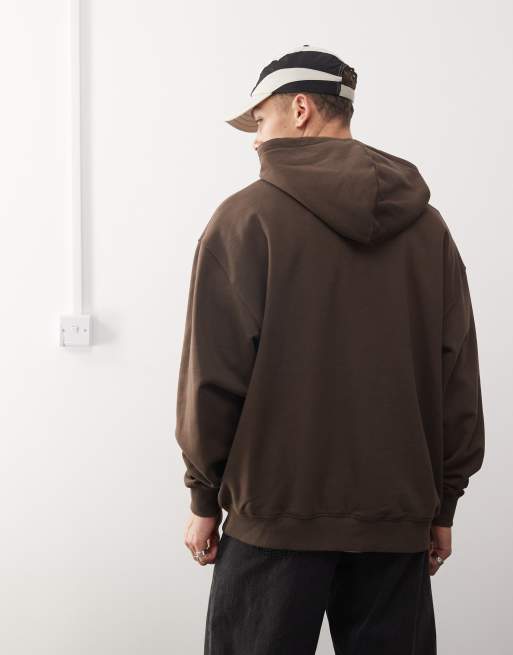 Weekday - Sweat à capuche oversize - Marron, 4 de 4