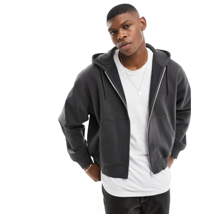 Sweat à Capuche Zippé Weekday - Noir, Taille L, Unisexe, Coton, Excellent état