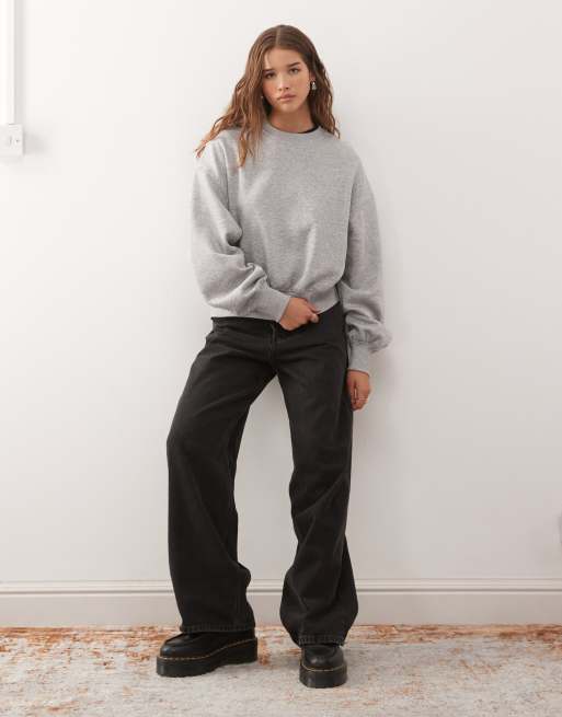Weekday - Sweat coupe classique - Gris chiné, 4 de 4