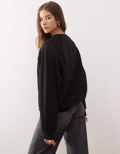 Weekday - Sweat oversize en jersey épais - Noir, 3 de 4