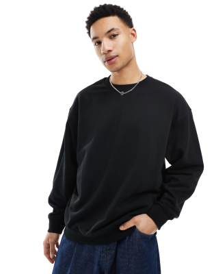 Weekday - Sweat-shirt oversize - Noir