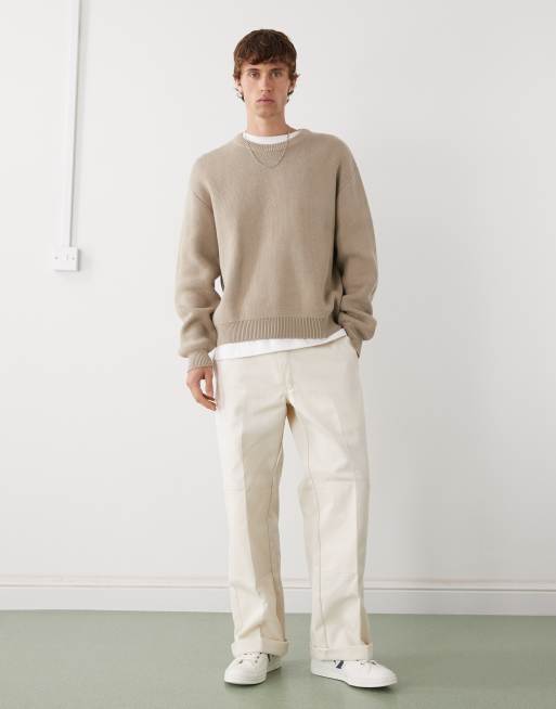 【関税&送料込】Sun 68 Sweaters Beige Women Off Shoulder Sweater Long Sleeve Knit Sweater Loose