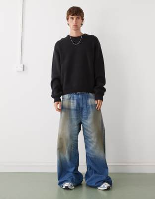 Weekday Relaxed Heavyweight Sweatshirt In Black In Black