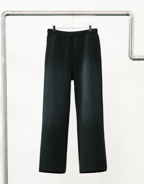 Weekday co-ord scuba-style fabric joggers in washed black - BLACK