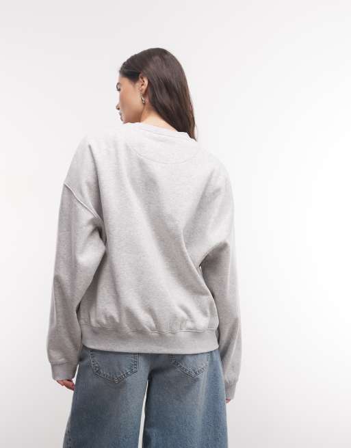 Weekday sweatshirt i gråmeleret, 4 af 4