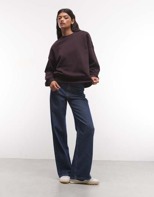 Weekday sweatshirt in dark plum, 2 of 4